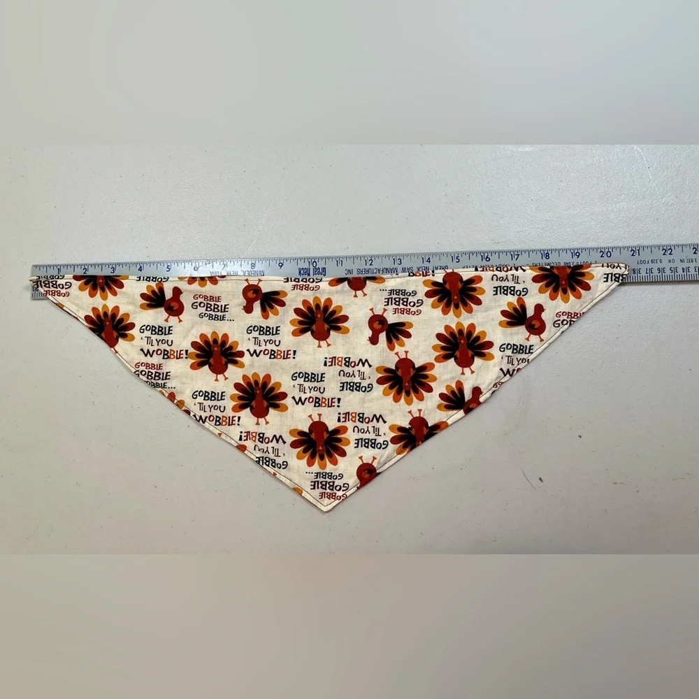 Two Autumn/ Thanksgiving “over the collar or tie” bandanna for pets.